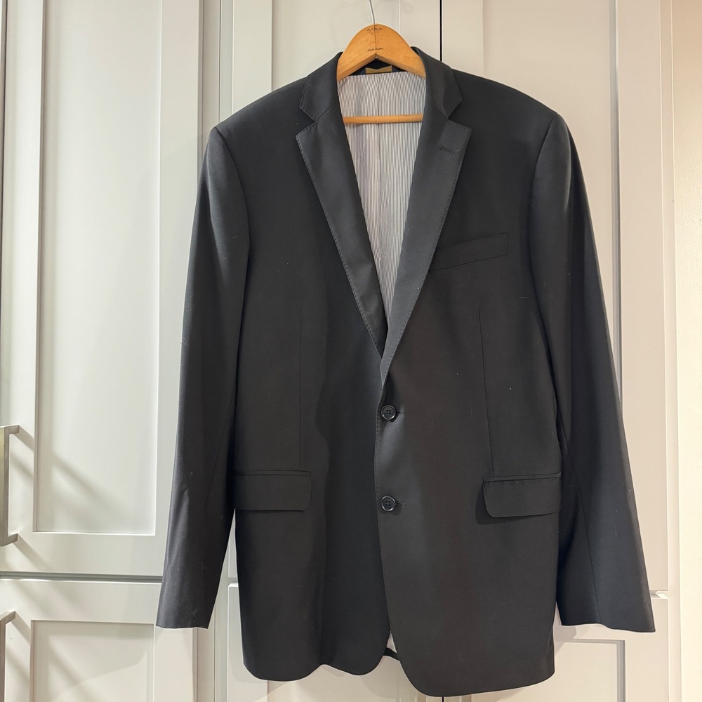 Brooks Brothers Explorer Regent Fit Black Wool Blend Blazer Suit Jacket Mens 44L